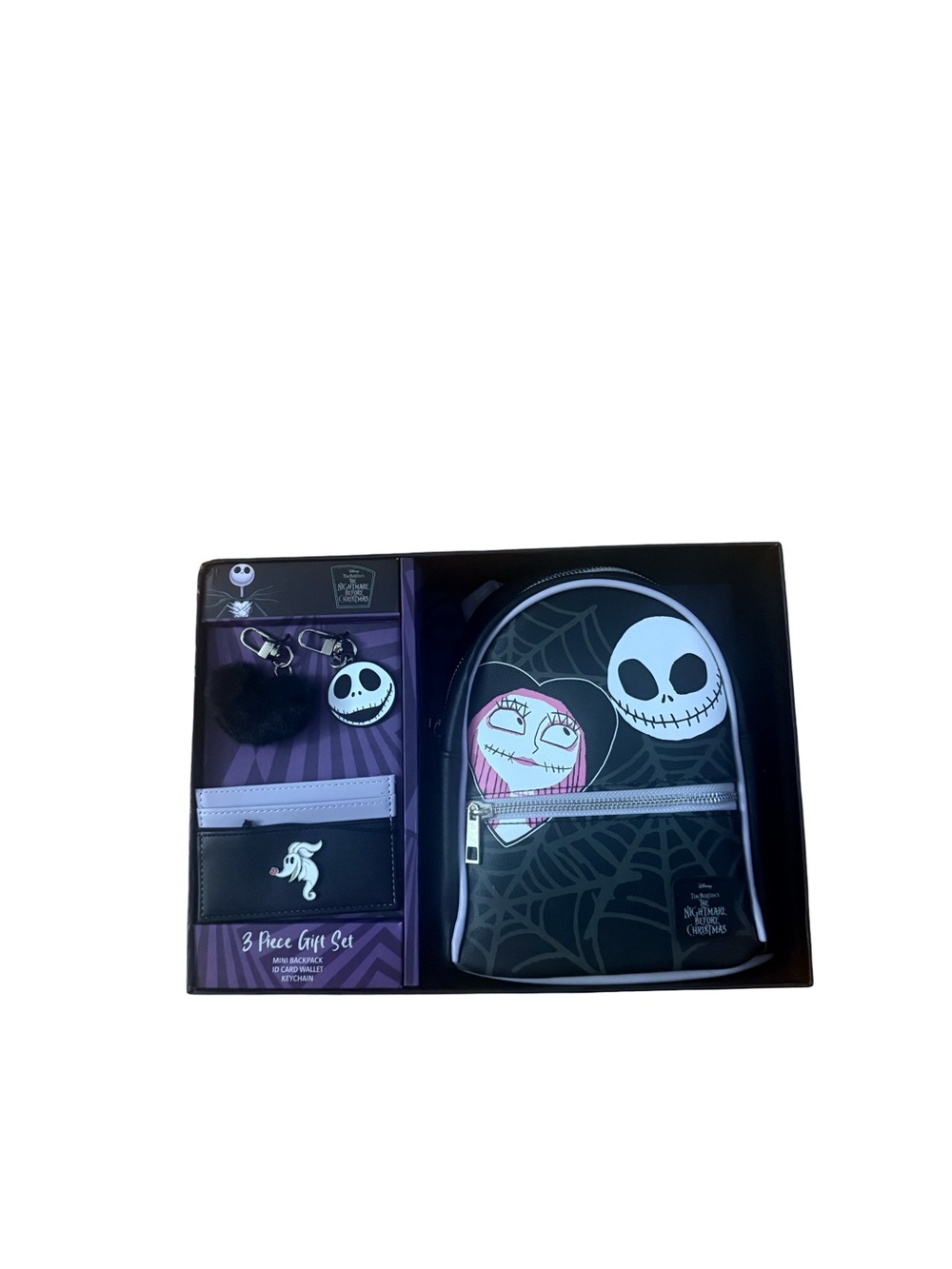 The Nightmare Before Christmas Jack & Sally Black Backpack Gift Set